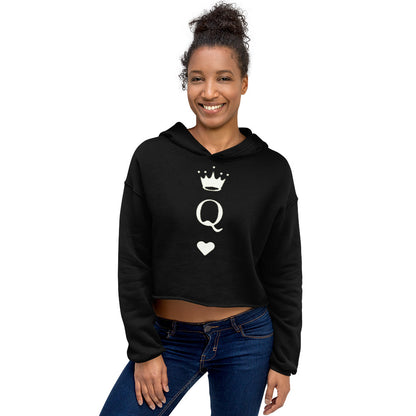 Queen of hearts Crop Hoodie